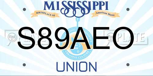 S89AEO Mississippi License Plate