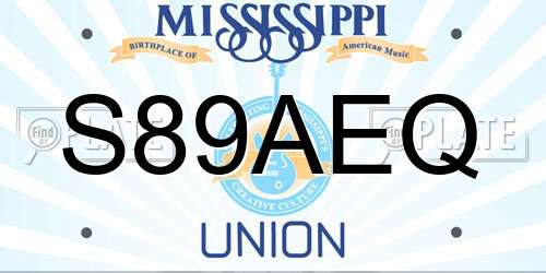 S89AEQ Mississippi License Plate