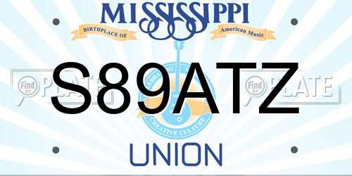 S89ATZ Mississippi License Plate