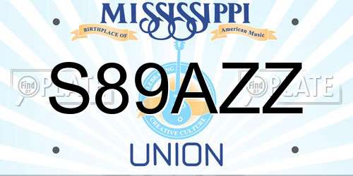 S89AZZ Mississippi License Plate