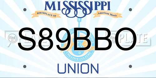 S89BBO Mississippi License Plate