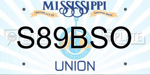 S89BSO Mississippi License Plate