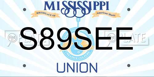 S89SEE Mississippi License Plate