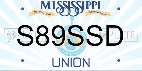 S89SSD Mississippi License Plate