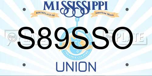 S89SSO Mississippi License Plate