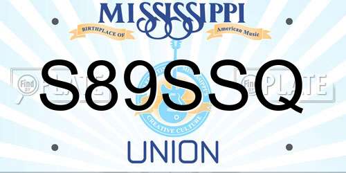 S89SSQ Mississippi License Plate