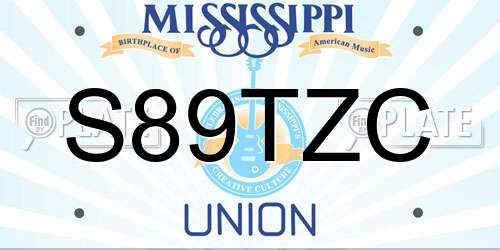 S89TZC Mississippi License Plate