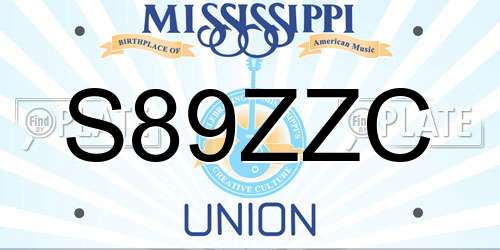 S89ZZC Mississippi License Plate