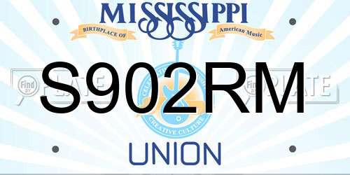 S902RM Mississippi License Plate