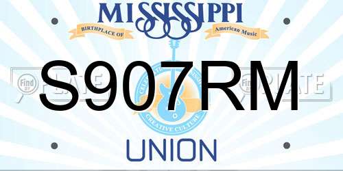 S907RM Mississippi License Plate