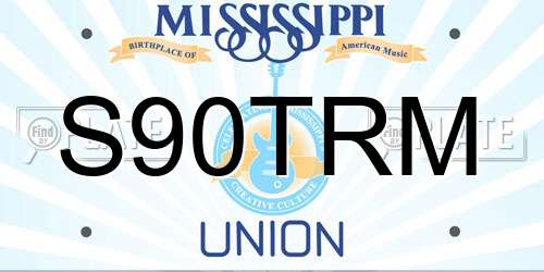 S90TRM Mississippi License Plate