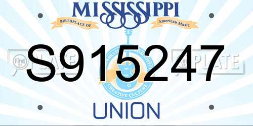 S915247 Mississippi License Plate