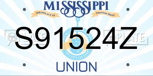 S91524Z Mississippi License Plate