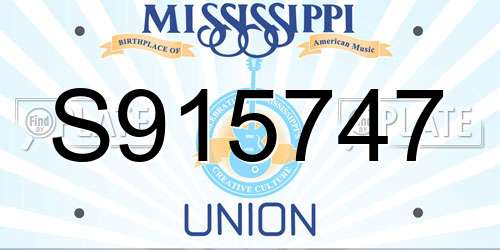 S915747 Mississippi License Plate