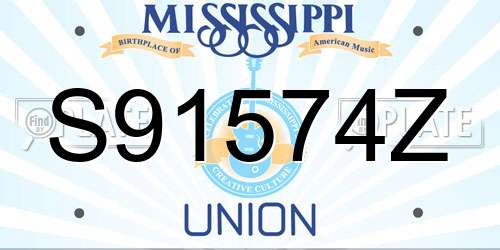 S91574Z Mississippi License Plate