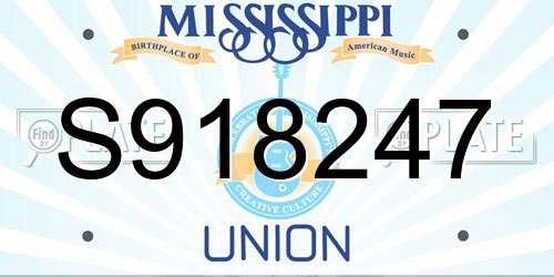 S918247 Mississippi License Plate