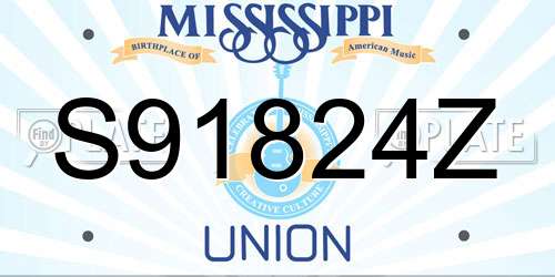 S91824Z Mississippi License Plate