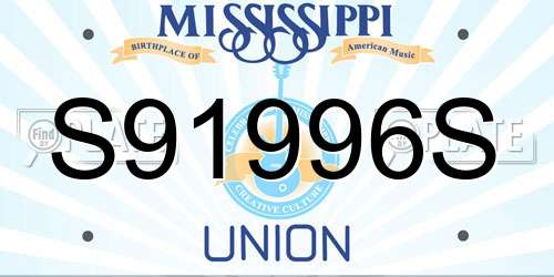 S91996S Mississippi License Plate