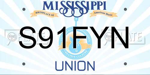 S91FYN Mississippi License Plate