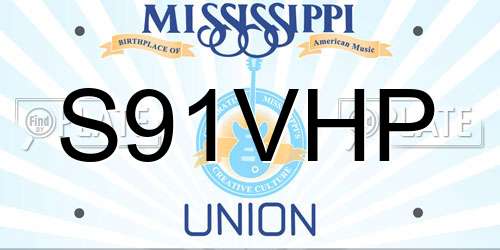 S91VHP Mississippi License Plate