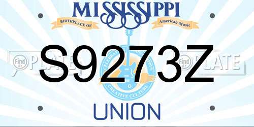 S9273Z Mississippi License Plate