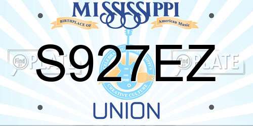 S927EZ Mississippi License Plate