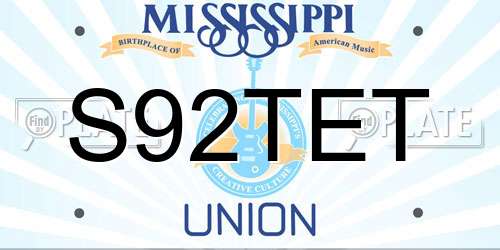 S92TET Mississippi License Plate
