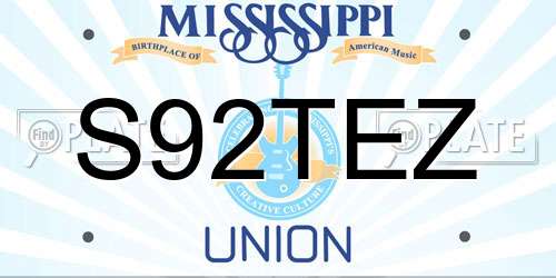 S92TEZ Mississippi License Plate