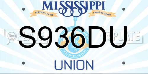 S936DU Mississippi License Plate