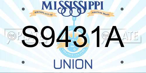 S9431A Mississippi License Plate