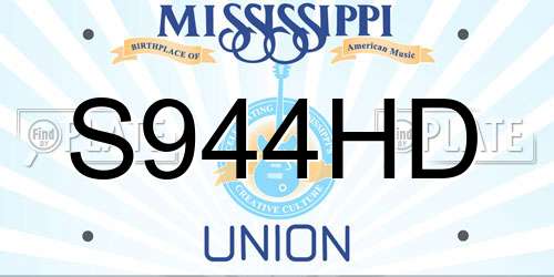 S944HD Mississippi License Plate
