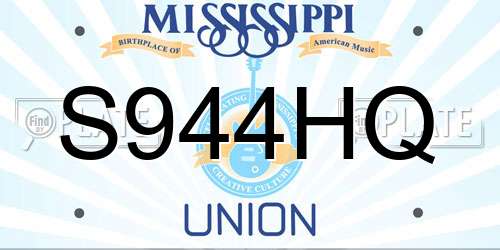 S944HQ Mississippi License Plate
