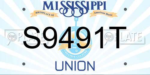 S9491T Mississippi License Plate