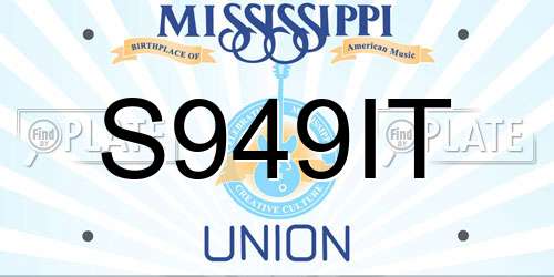S949IT Mississippi License Plate