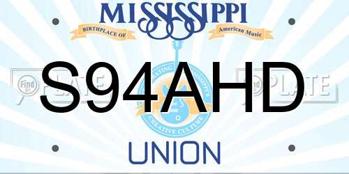 S94AHD Mississippi License Plate
