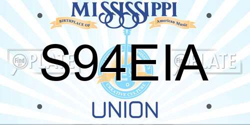 S94EIA Mississippi License Plate