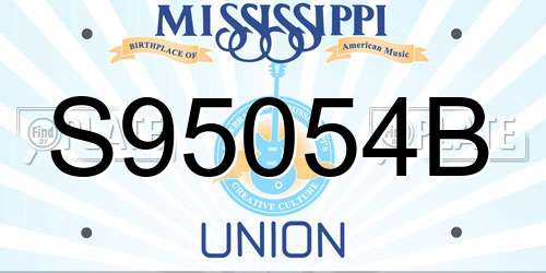 S95054B Mississippi License Plate