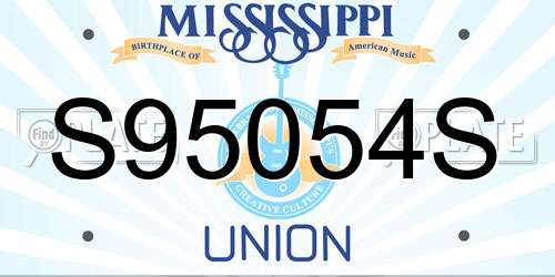 S95054S Mississippi License Plate