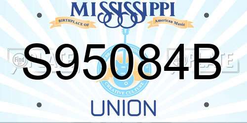 S95084B Mississippi License Plate