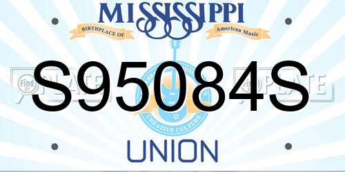 S95084S Mississippi License Plate