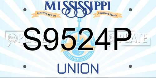 S9524P Mississippi License Plate