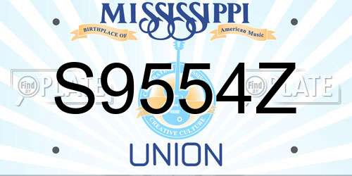 S9554Z Mississippi License Plate