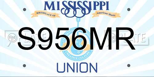 S956MR Mississippi License Plate