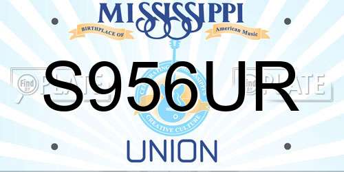 S956UR Mississippi License Plate
