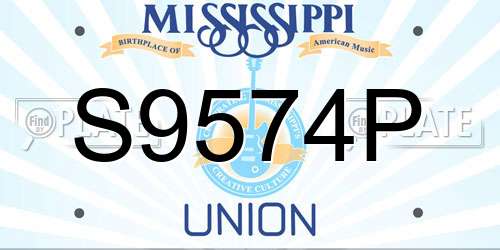 S9574P Mississippi License Plate