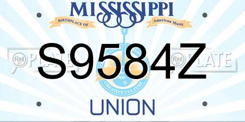 S9584Z Mississippi License Plate
