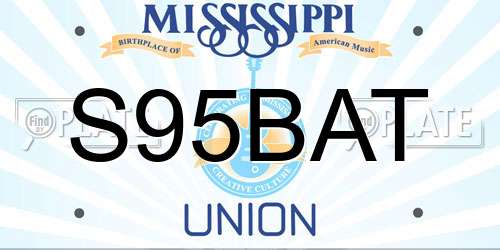 S95BAT Mississippi License Plate