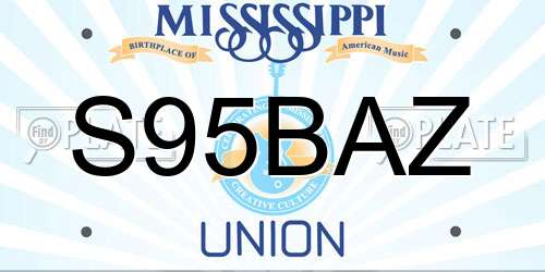 S95BAZ Mississippi License Plate