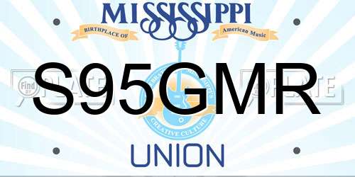 S95GMR Mississippi License Plate