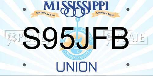 S95JFB Mississippi License Plate